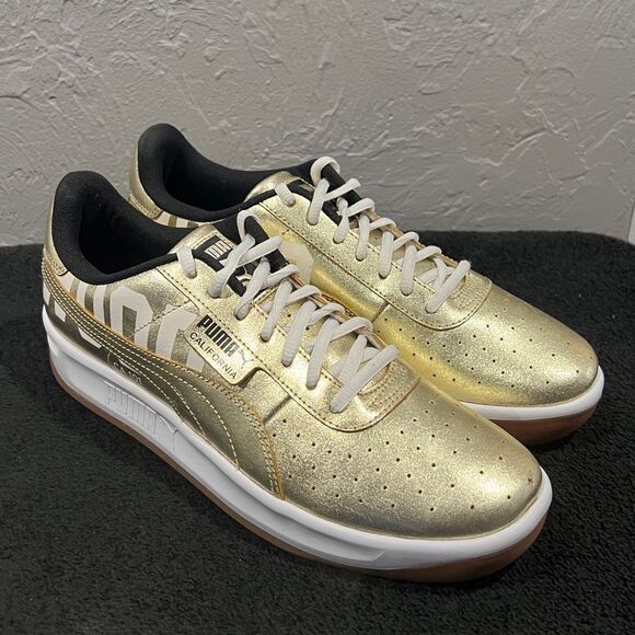 🔥🔥 PUMA California Hollywood CA 101 Metallic Gold Gum Bottom Men's 10 - PERFEC - Picture 4 of 15